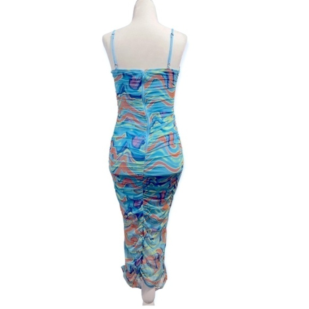 NWT wild fable psychedelic print micro mesh maxi dress - Picture 4 of 7